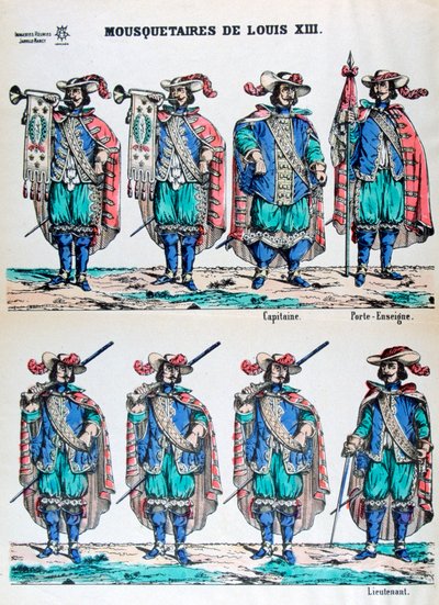 Musketerer av Louis XIII, 1600-tallet 1800-tallet av Unbekannt