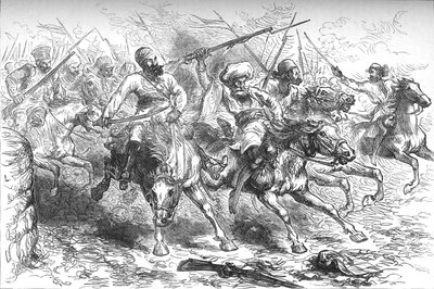 Mytterister som rykker frem mot Delhi, c1880 av Unbekannt