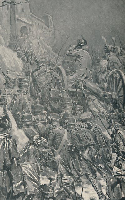 Napoleon ... når klosteret på toppen av Guadarrama-fjellene, 1808, 1896. av Unbekannt