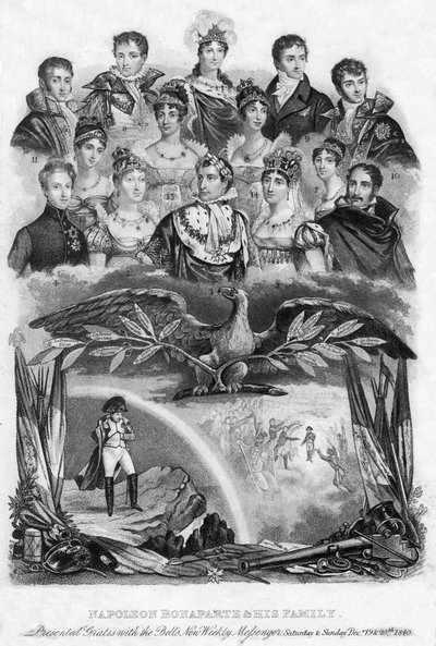 Napoleon Bonaparte og hans familie, 1840 av Unbekannt