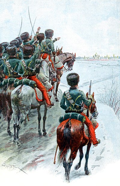 Napoleons Grande Armee får øye på Moskva, 1812 sent på 1800-tallet av Unbekannt