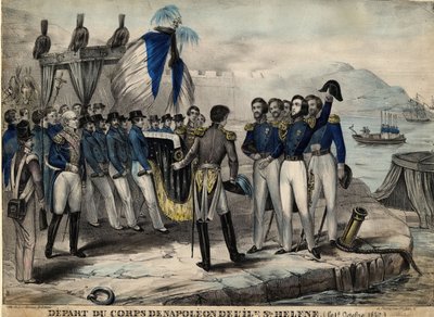 Napoleons følge før avreise til St. Helena, ca. 1840 av Unbekannt