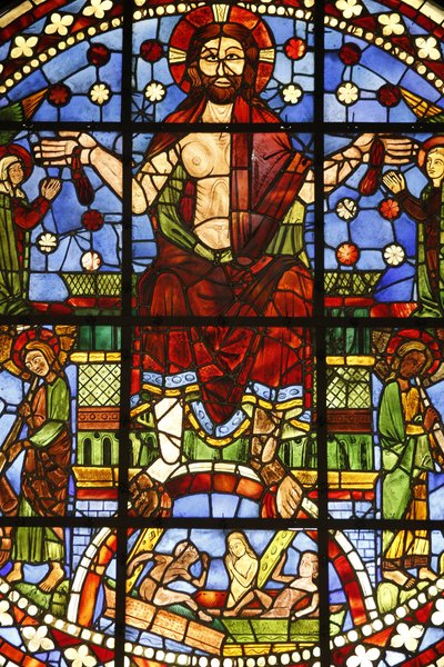 Nasjonalmuseet for franske monumenter. Den eldgamle kirken Cordeliers, Chateauroux. Glassmalerier fra den siste dommen, Paris, Frankrike av Unbekannt