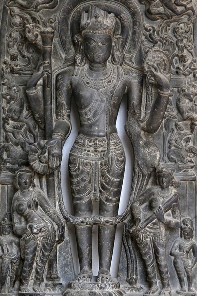 Nasjonalmuseet i India, Delhi. Vishnu. Pala, 9.-10. århundre e.Kr. Øst-India. Stein. Detalj. India. av Unbekannt
