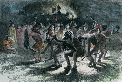 Indiansk hodebunnsdans, c1875 av Unbekannt