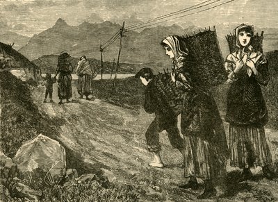 Innfødte som går for torv, 1898. av Unbekannt