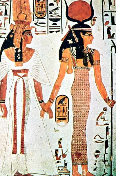 Nefertari og Isis, gammelegyptisk veggmaleri fra en tebansk grav, 1200-tallet f.Kr. av Unbekannt