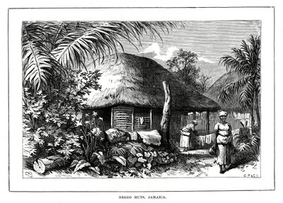 Negro Huts, Jamaica, 1800-tallet av Unbekannt