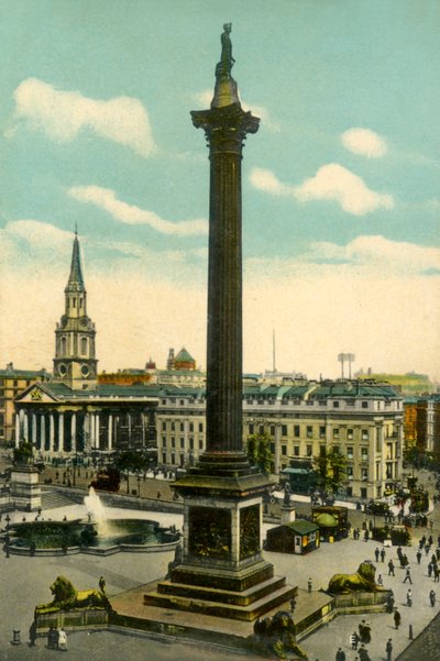 Nelsons Column og Trafalgar Square, London, c1910. av Unbekannt
