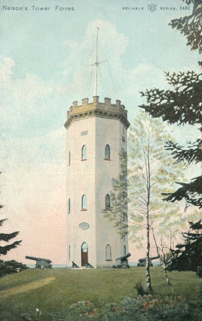Nelsons Tower, Forres, slutten av 1800-begynnelsen av 1900-tallet. av Unbekannt