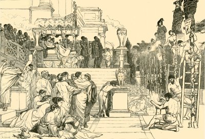 Neros fakler - brenning av kristne i Roma, 1890. av Unbekannt
