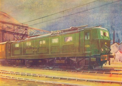 Nytt elektrisk lokomotiv, L.N.E.R., forlater Manchester London Road Station, 1940 av Unbekannt