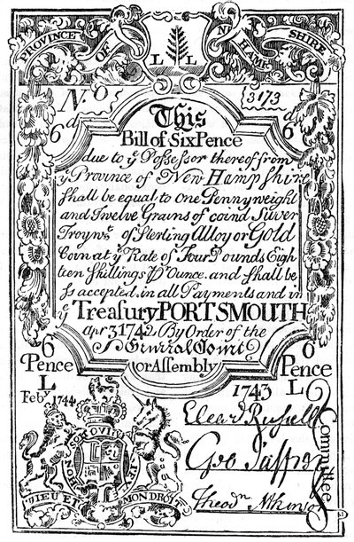 New England papirpenger, 1743 c1880 av Unbekannt
