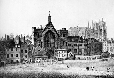 New Palace Yard, Westminster, på 1700-tallet, c1905 av Unbekannt