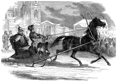 Nicholas I 1796-1855, keiser av Russland, i sin droshky, St Petersburg, 1853 av Unbekannt