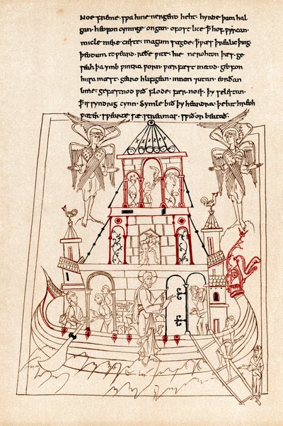 Noahs ark i form av et vikingskip med dragestav, 900-tallet av Unbekannt