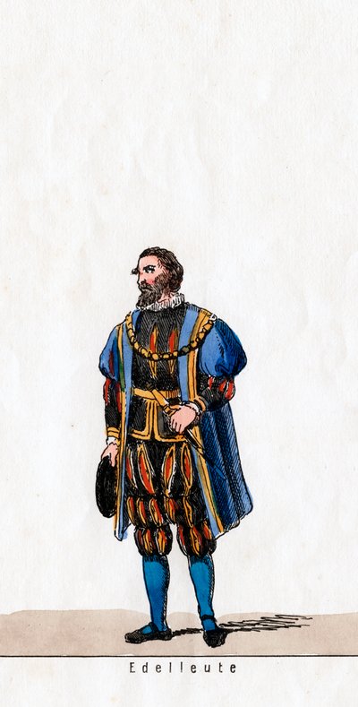Adelsmann, kostymedesign for Shakespeares skuespill, Henry VIII, 1800-tallet av Unbekannt