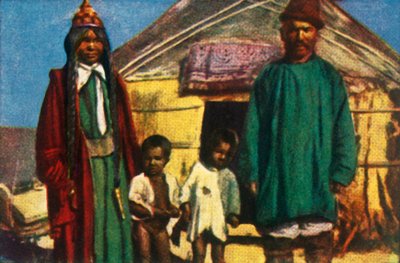 Nomader utenfor yurten deres, vest Mongolia, ca 1928. av Unbekannt