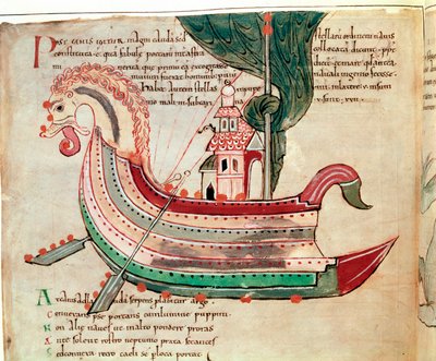 Norrønt drage-prowed skip, c10th Century av Unbekannt