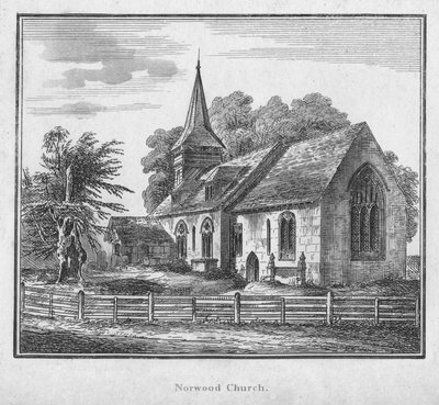 Norwood kirke, c1792 av Unbekannt