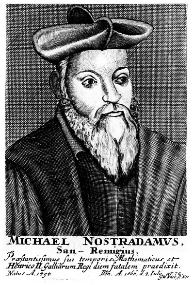 Nostradamus , fransk lege og astrolog fra 1500-tallet, 1725 av Unbekannt
