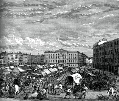 Nottingham markedsplass, c1880 av Unbekannt