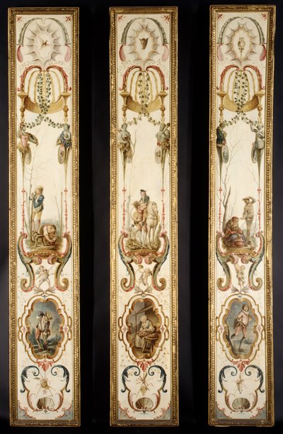 November og desember del av et sett som illustrerer årets måneder, 2. kvartal 1700-tallet. av Unbekannt