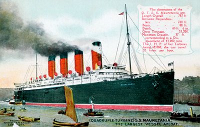 Havsfartøy RMS Mauretania, 1900-tallet av Unbekannt