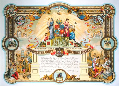 Kontorinnehavers sertifikat fra Female Lodge of the Manchester Unity Friendly Society, 1929 av Unbekannt