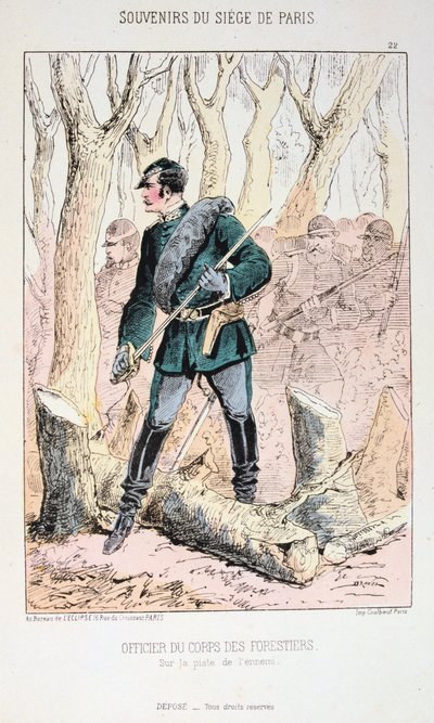 Offiser for Corps of Foresters, Siege of Paris, Fransk-prøyssisk krig, 1870-1871. av Unbekannt