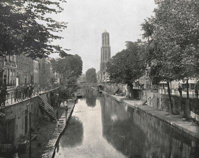 Old Canal and Dom Tower, Utrecht, Nederland, 1895. av Unbekannt