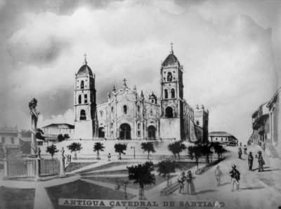 Den gamle katedralen i Santiago de Cuba, 1523, 1920-tallet av Unbekannt