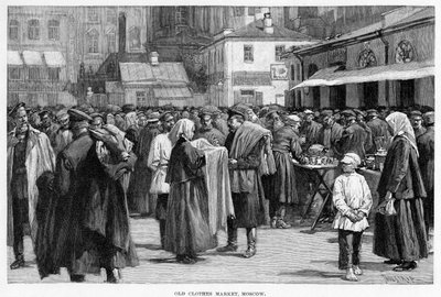 Old Clothes Market, Moskva, 1800-tallet av Unbekannt
