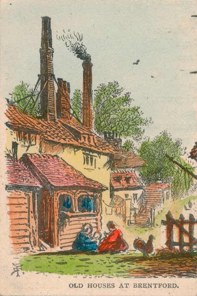 Gamle hus i Brentford, 1800-tallet av Unbekannt