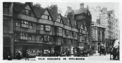 Gamle hus i Holborn, London, ca 1920-tallet av Unbekannt