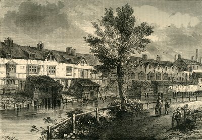 Gamle hus i London Street, Dockhead, ca 1810, c1878. av Unbekannt