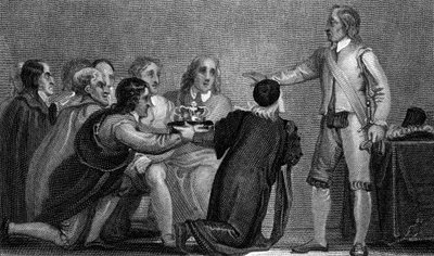 Oliver Cromwell avviser kronen, 1650-tallet av Unbekannt