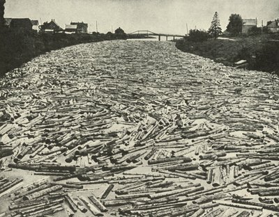 På vei til sagbrukene, c1948. av Unbekannt