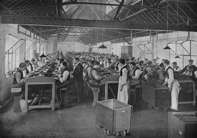 En av sigarproduksjonsavdelingene ved Salmon and Gluckstein, Ltd, London, ca 1870-tallet 1903 av Unbekannt