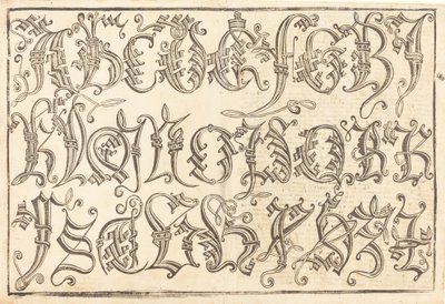 Ornamental alfabet, 14801490. av Unbekannt