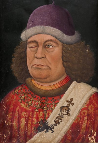 Oswald von Selva. Frontispice til sangmanuskriptet B, ca 1432. av Unbekannt