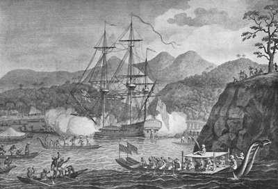 Otaheite overga seg til kaptein Wallis, 1773, 1904 av Unbekannt