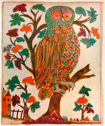 Ugle, Lubok-trykk, 1800 av Unbekannt