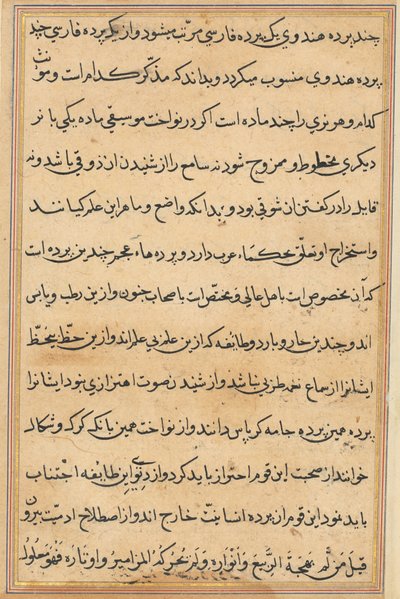 Side fra Tales of a Parrot Tuti-nama: tekstside, c1560. av Unbekannt