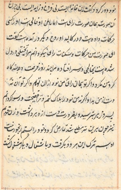 Side fra Tales of a Parrot Tuti-nama: tekstside, ca. 1560. av Unbekannt