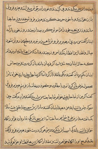 Seite aus Tales of a Parrot Tuti-nama: Textseite von Unbekannt