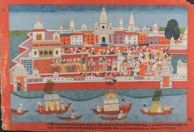 Side fra et spredt Bhagavata Purana-manuskript Life of Krishna, ca. 1775. av Unbekannt