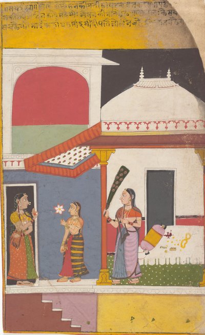 Side fra en Dispersed Ragamala Series Garland of Musical Modes, ca. 1710. av Unbekannt