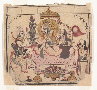Side fra en spredt Ramayana: Story of Rama, ca. midten av 1700-tallet. av Unbekannt