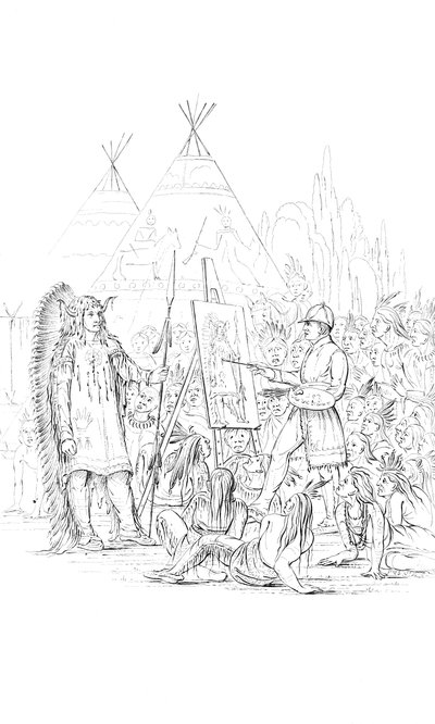 Maler et portrett av en indianer, 1841 av Unbekannt